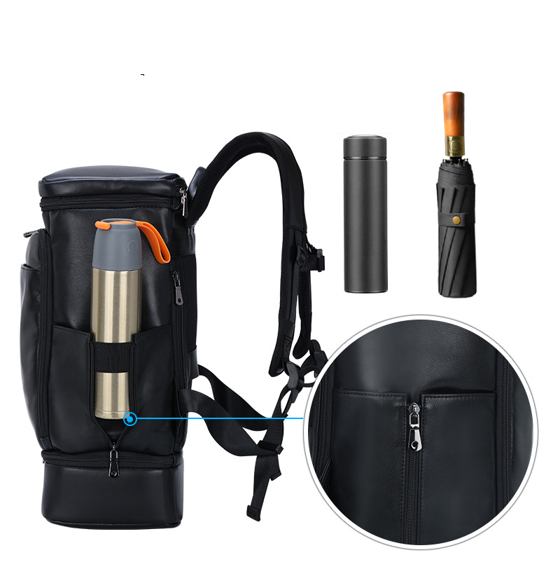 Leather Backpack Casual Travel Daypack with Shoe Compartment 10