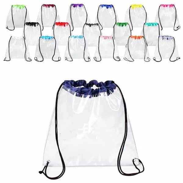 Clear Drawstring Bag,Transparent PVC Backpack 5