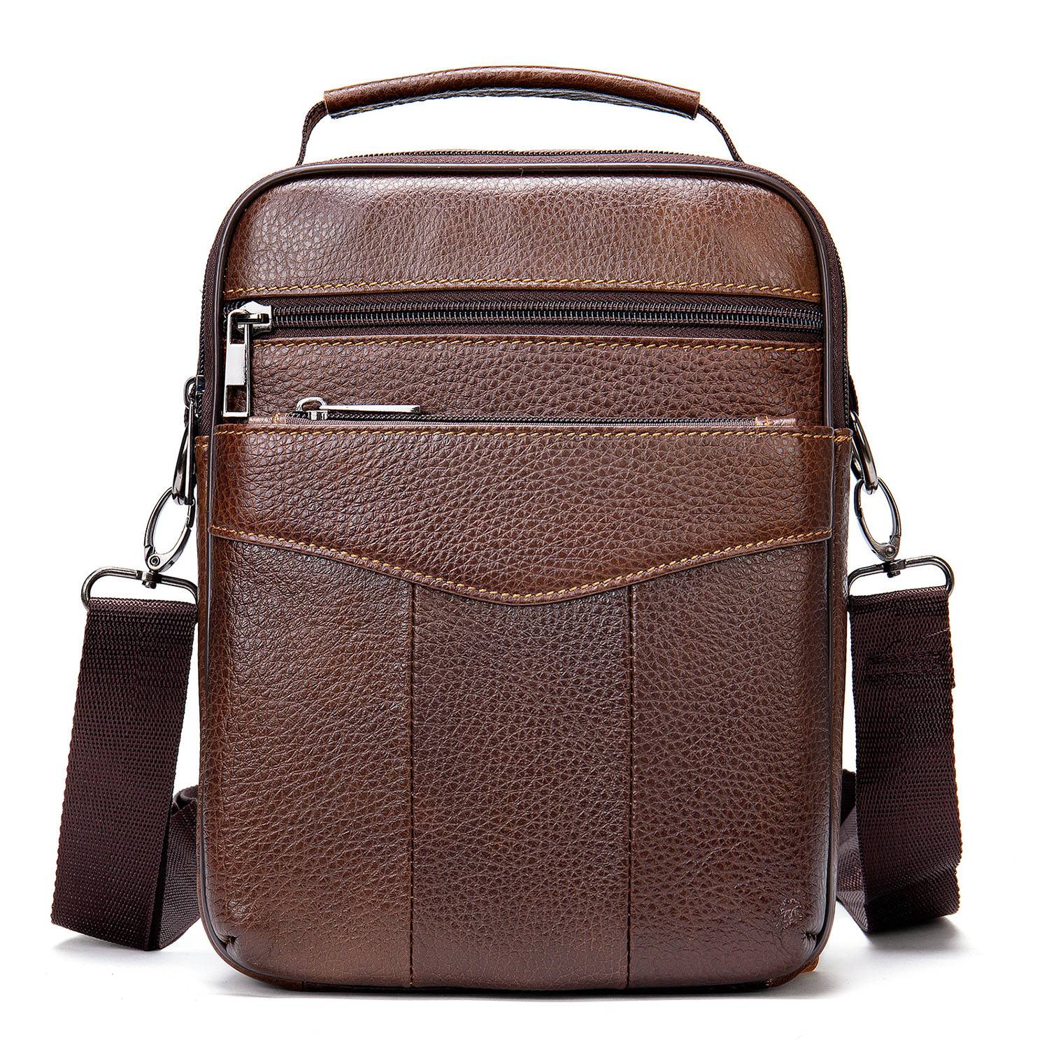 Genuine Leather outdoor business men's crossbody bag 5
