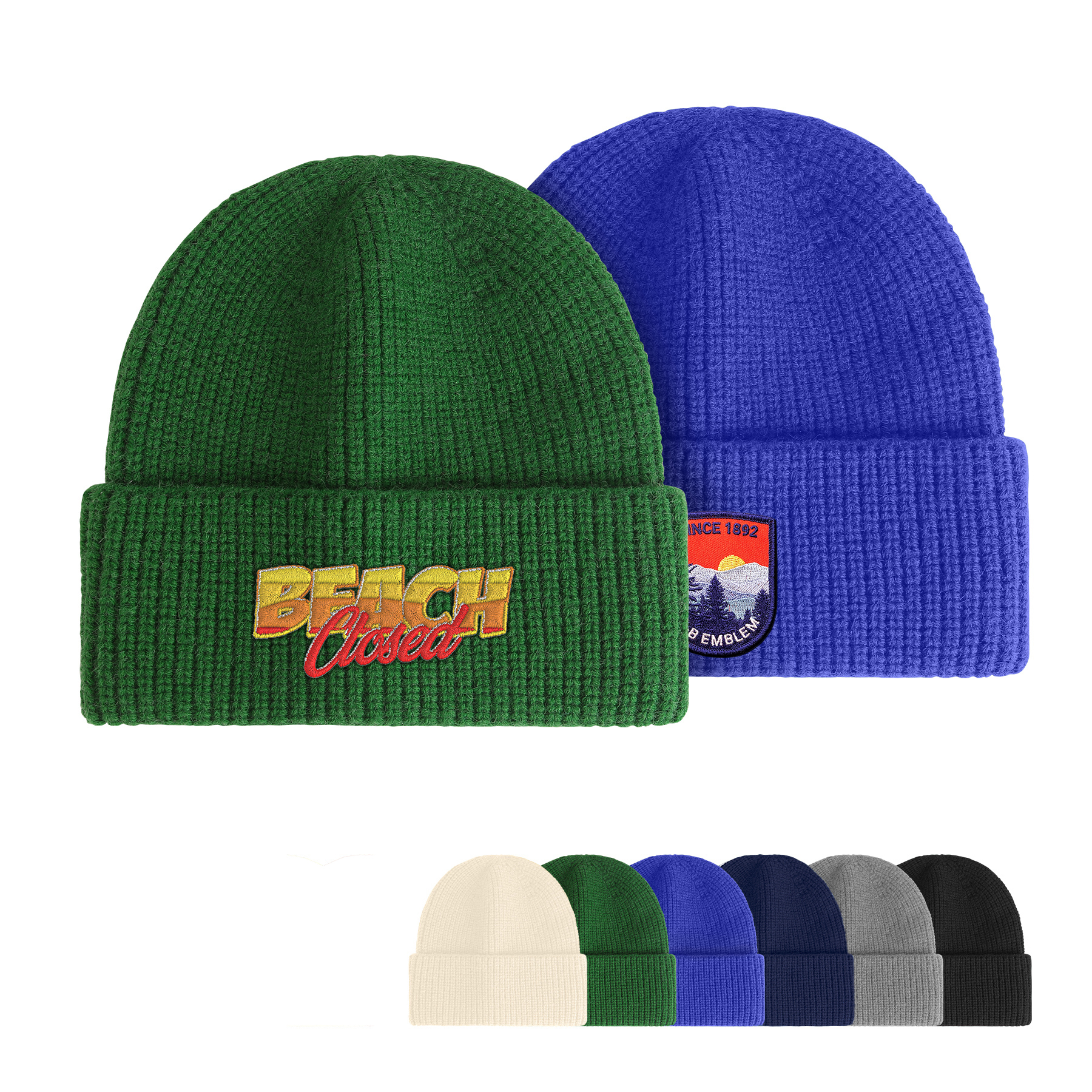 Cuffed Knitted Beanie, custom hat with logo imprint 12