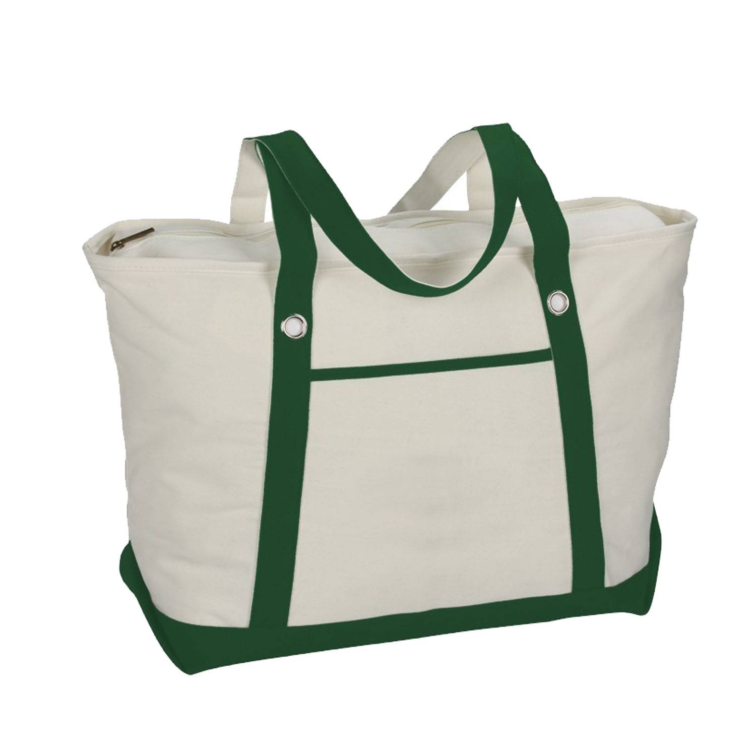 Woman's Shoulder Canvas Tote Bag W/ Zipper 7