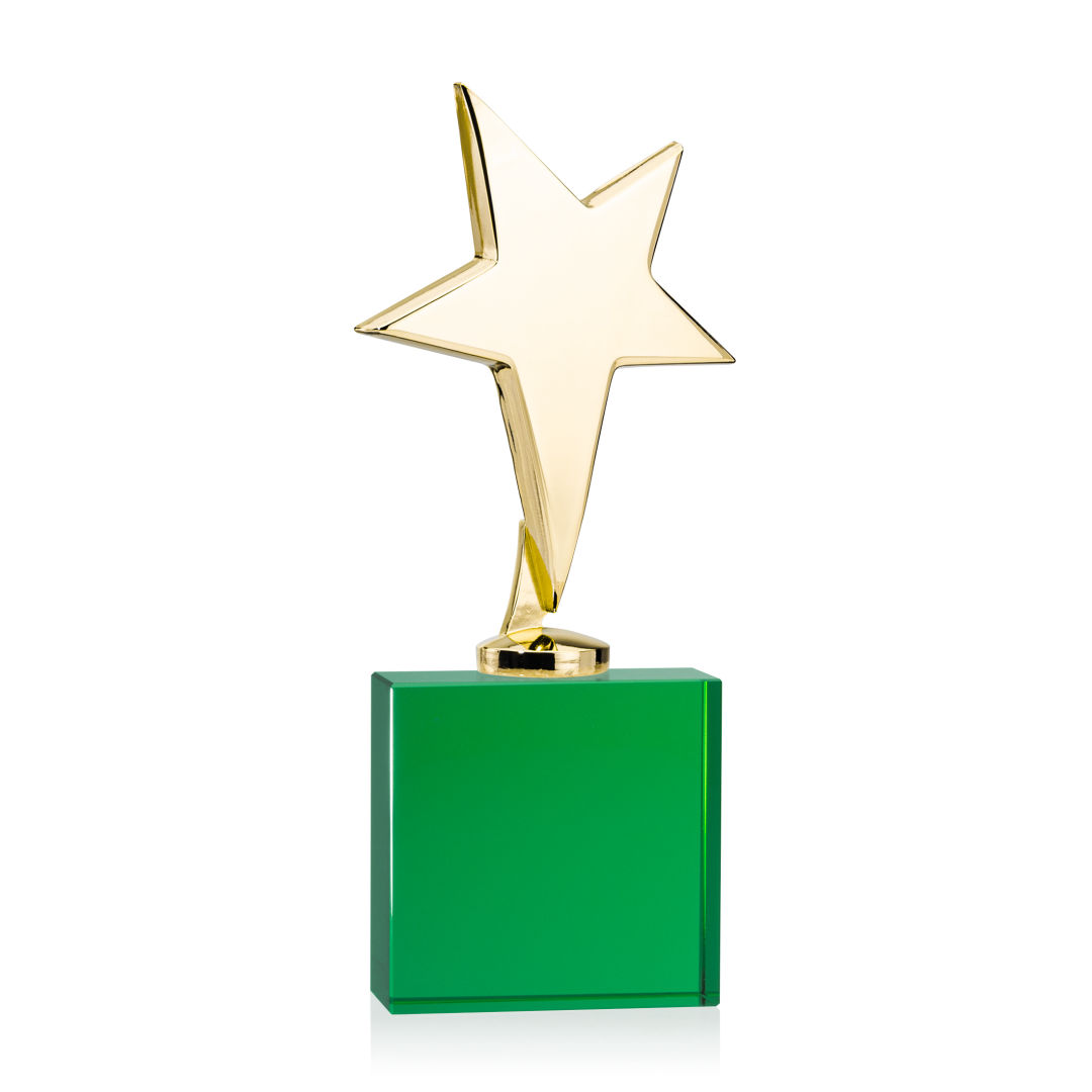Tuscany Gold Star VividPrint™ Award on Woodlawn Base - Green 3