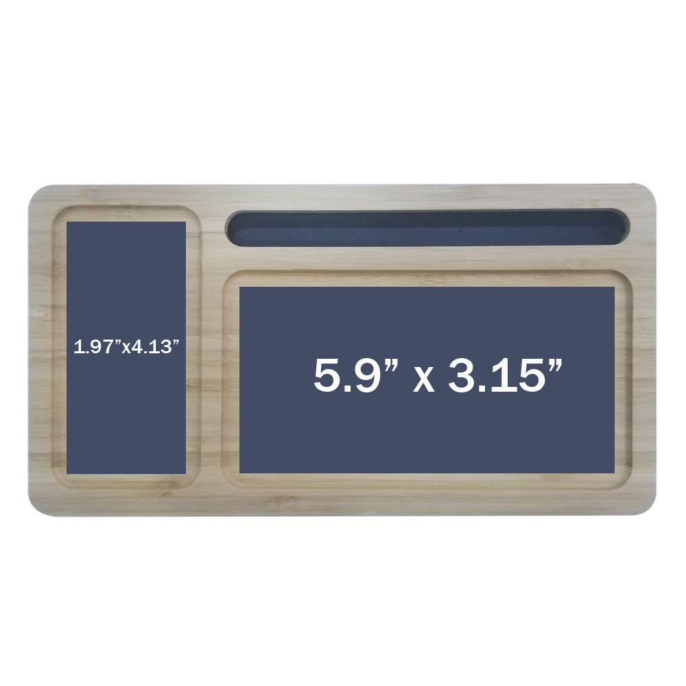 Wizchark Bamboo 10W Qi Wireless Charger Desktop Organizer