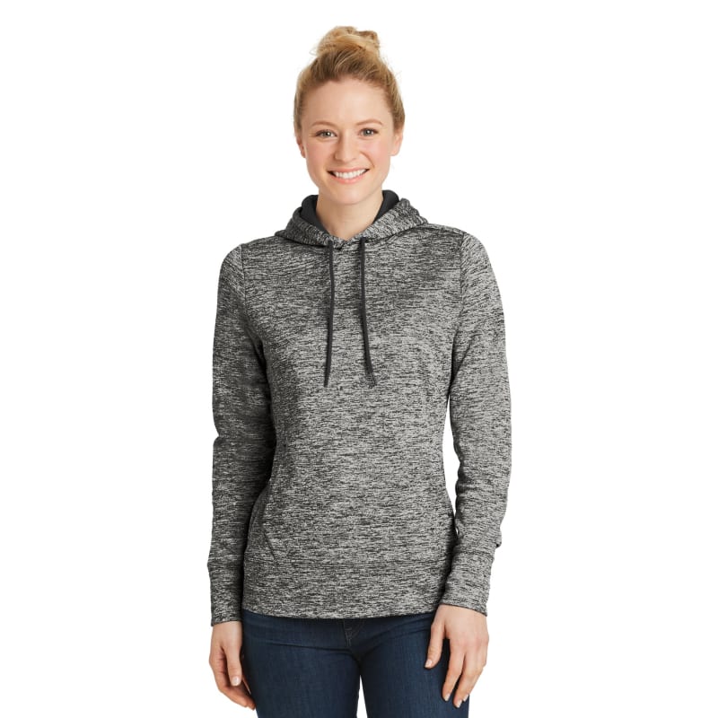 Sport-Tek Women's PosiCharge Electric Heather Fleece Hooded Pullover. 8