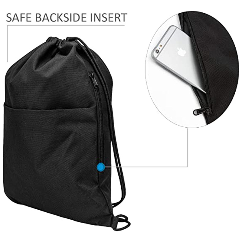 Drawstring Backpack with pocket 5