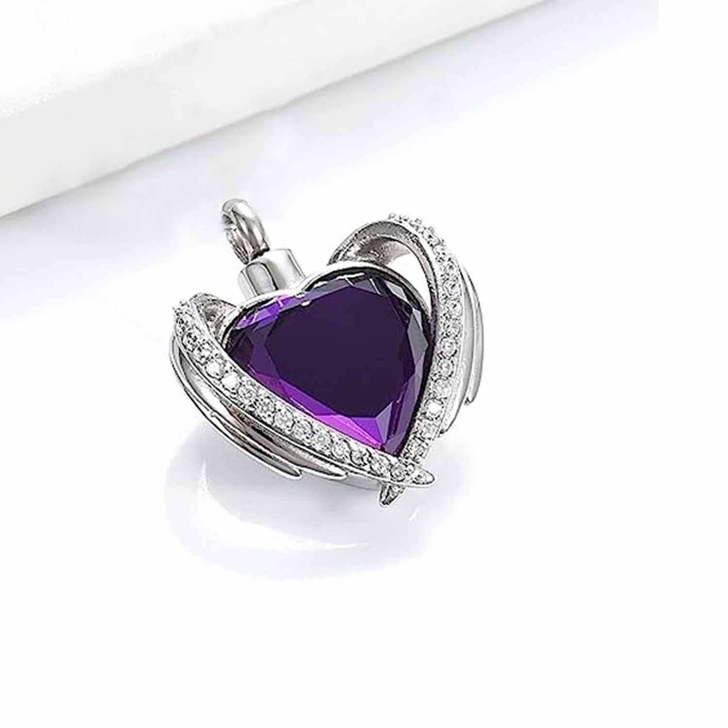 December heart-shaped crystal ashes pendant 3