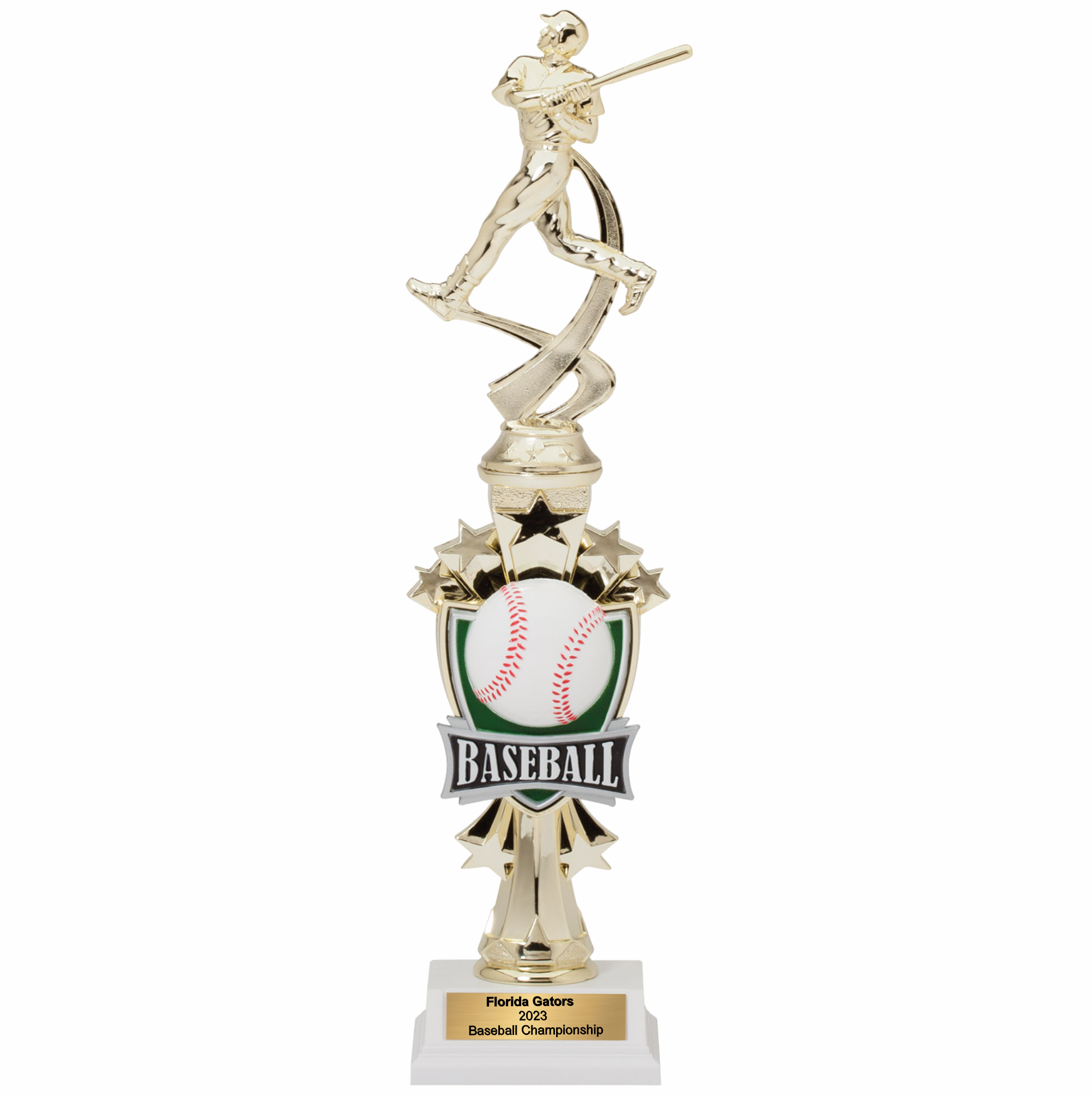 14" Assembled Male Baseball Figure Trophy w/ White Base 4