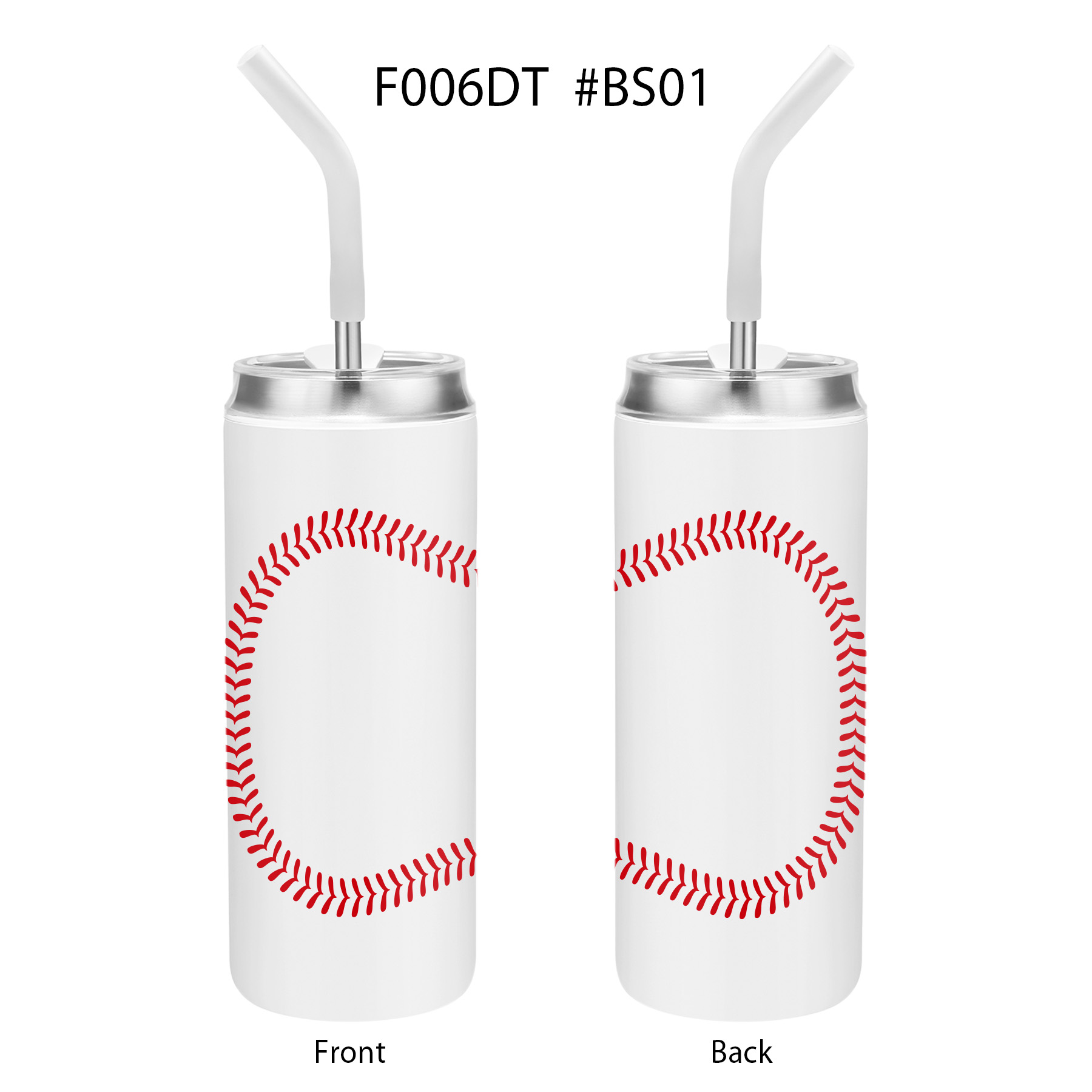 20 oz. Baseball Design Vacuum Tumbler With Straw 2