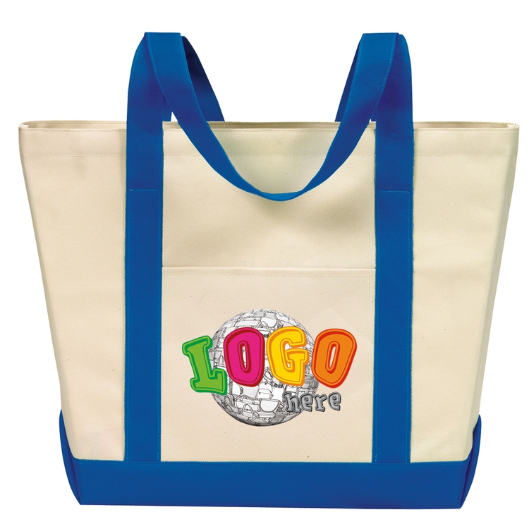 Two-Tone Boat Bag w/ Self Fabric Shoulder Handles 3