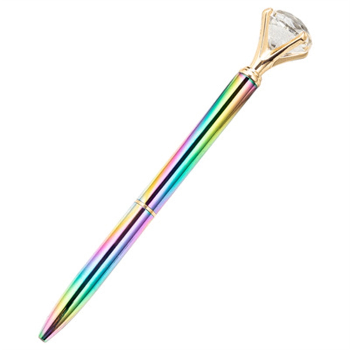 Big Crystal Diamond Pens Rainbow Metal Ballpoint 3