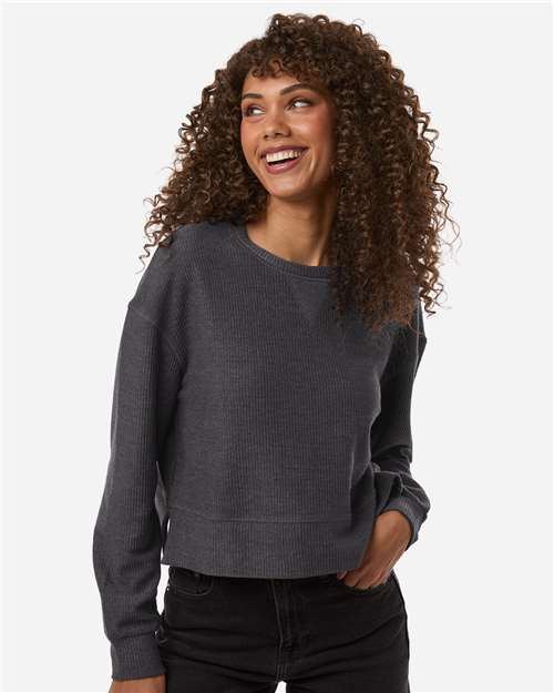 Women's Ribbed Knit Cropped Boxy Crew - BW5102 8