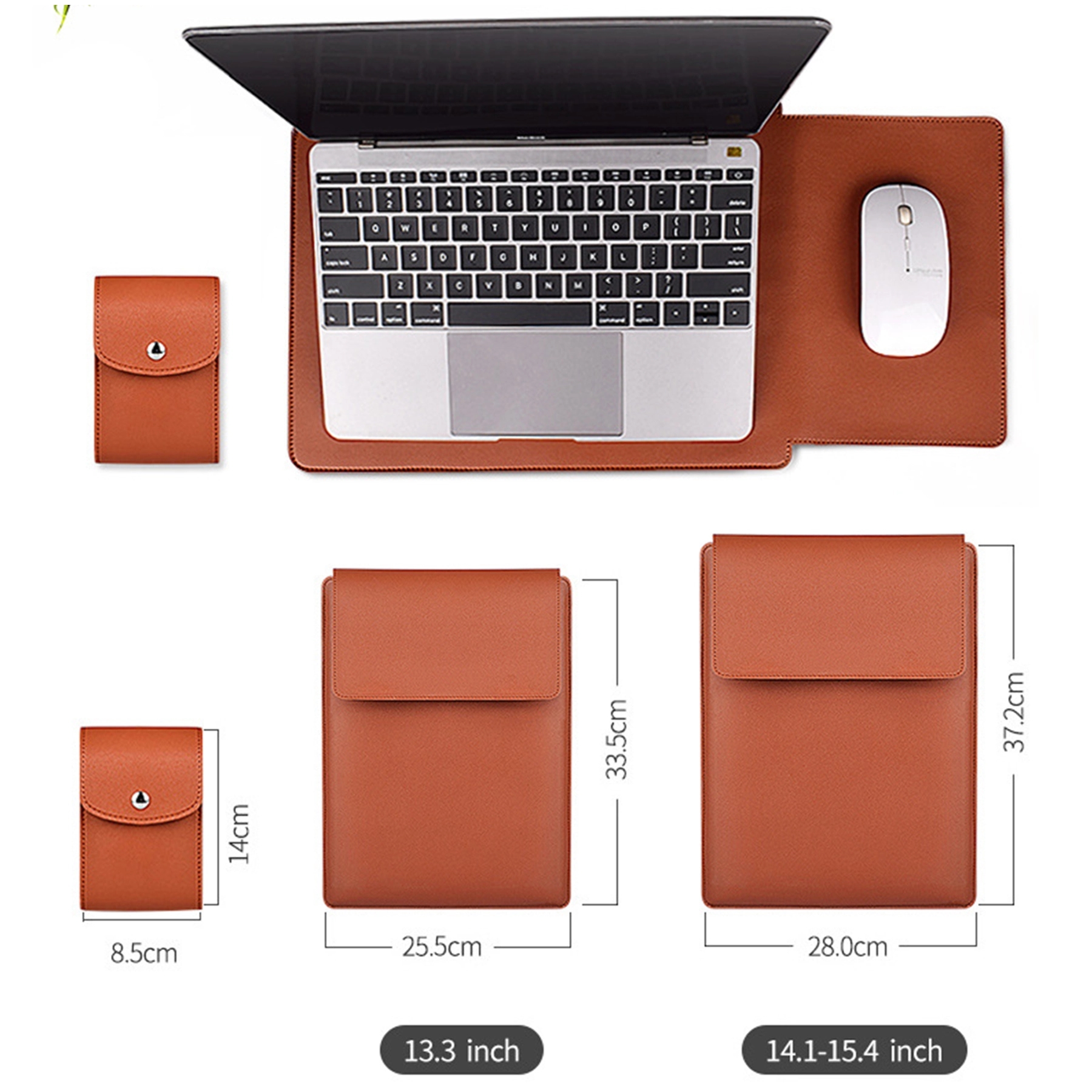 Multifunction Stand Leather Laptop Sleeve 7