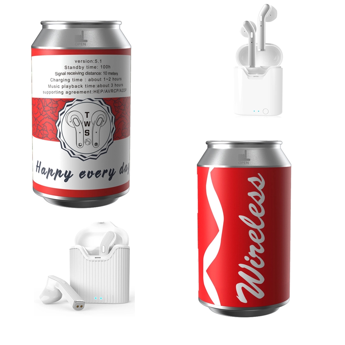 Coca-Cola Can Bluetooth Speaker Earbuds 3