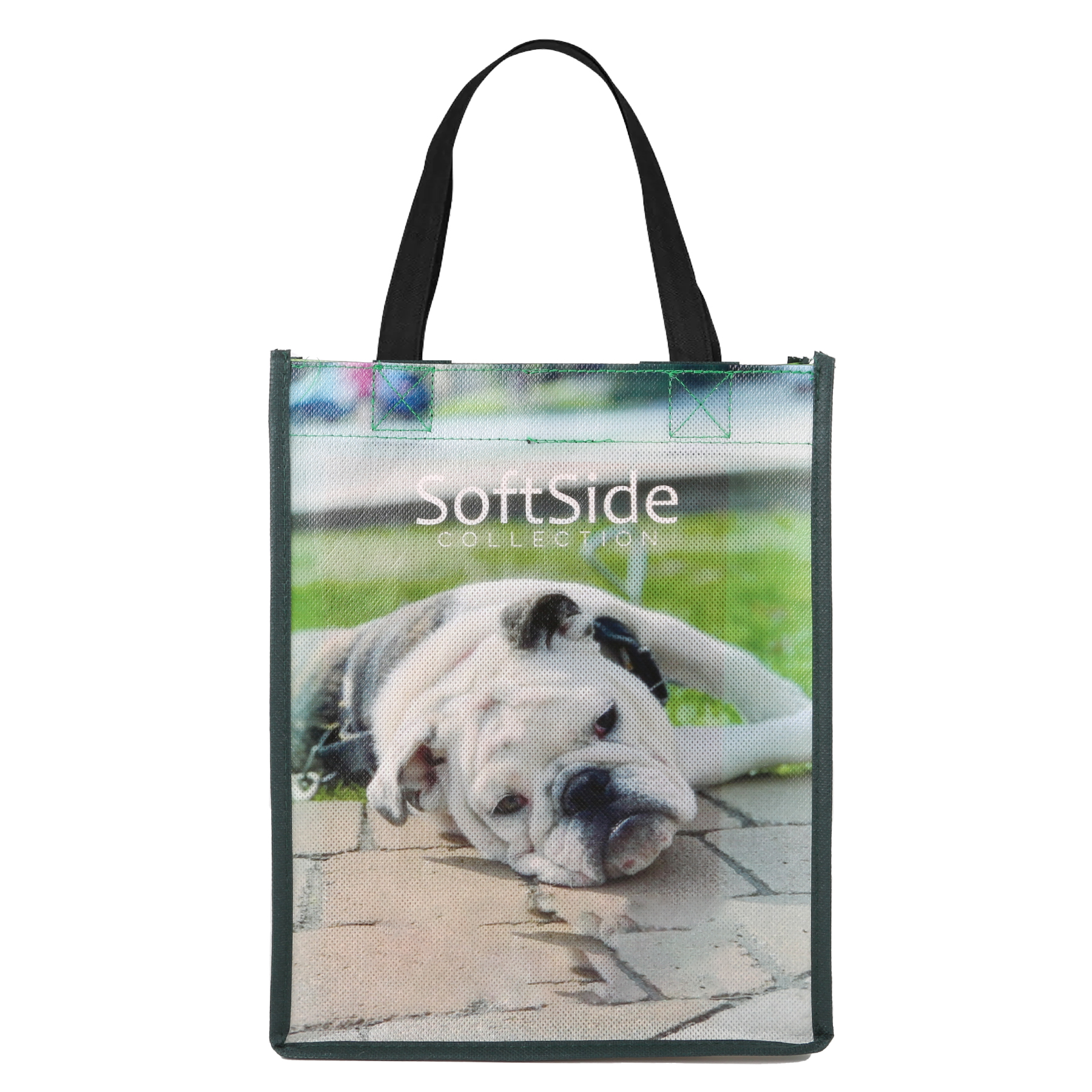 80G PET Tote Bag : 8" W x 10" H x 4" D