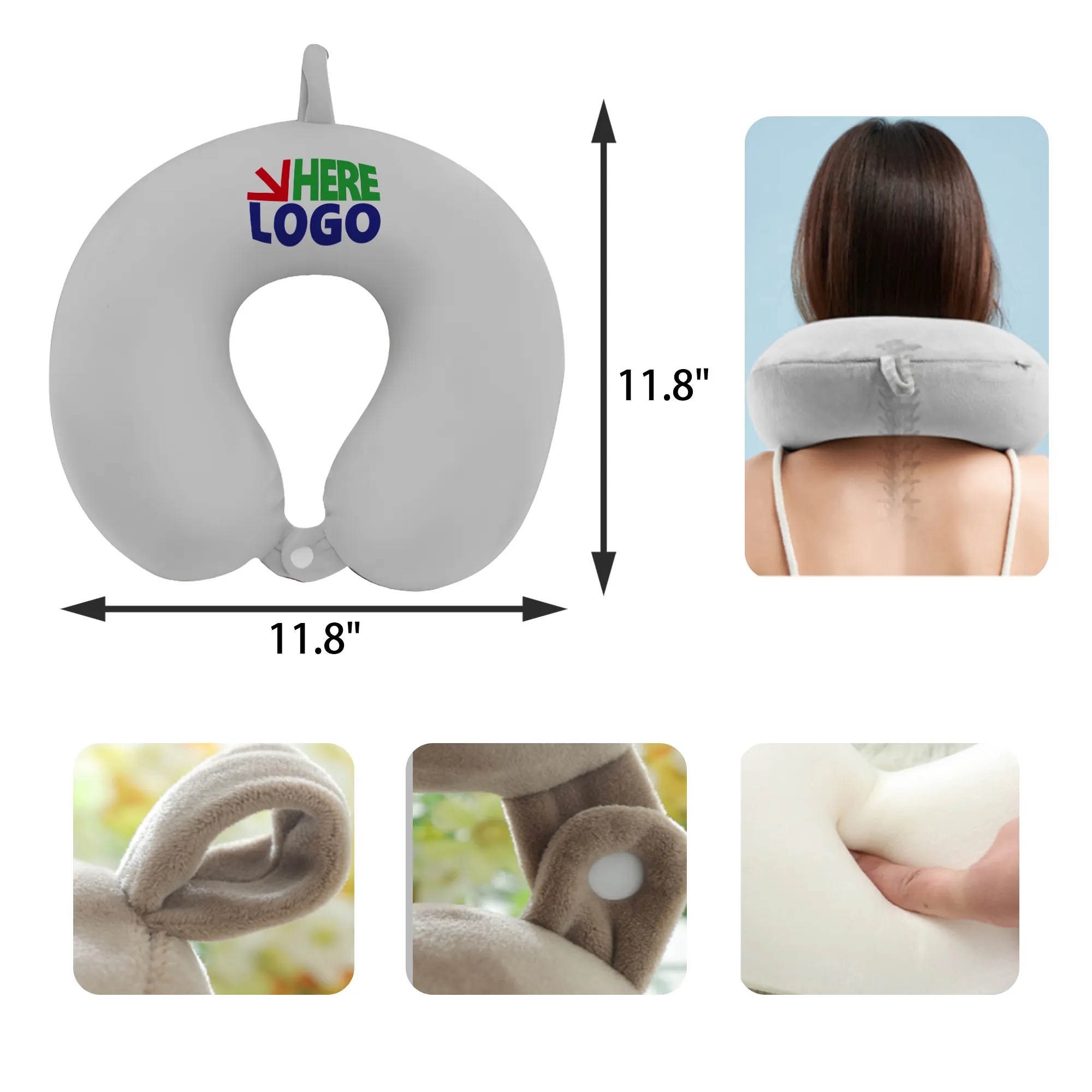 MOQ 50 PCS Memory Foam U Shaped Neck Pillow 4