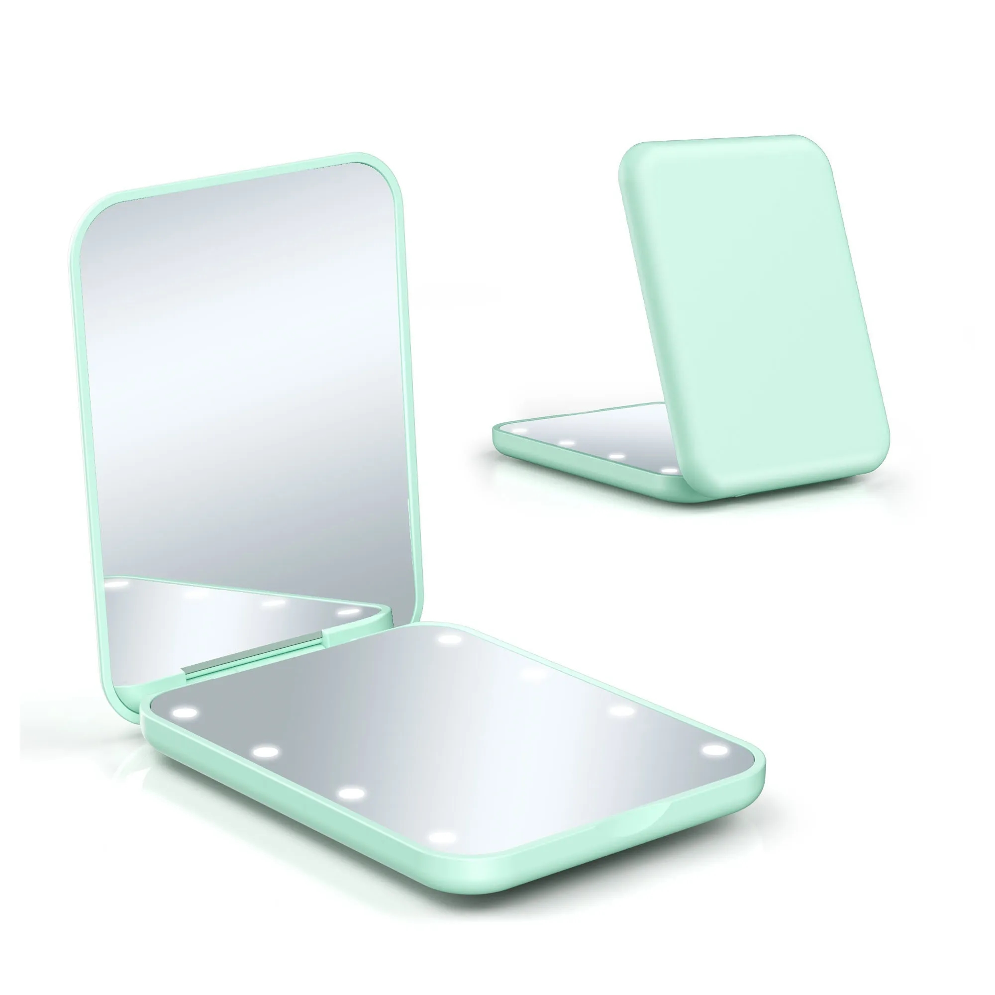 Portable Handheld Folding Makeup Mirror With Led Light 2