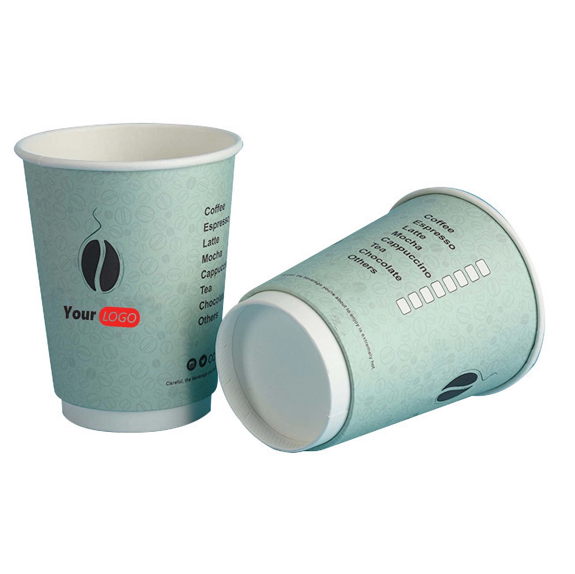 12 Oz Disposable Double-wall Paper Coffee Cup With Lids 1