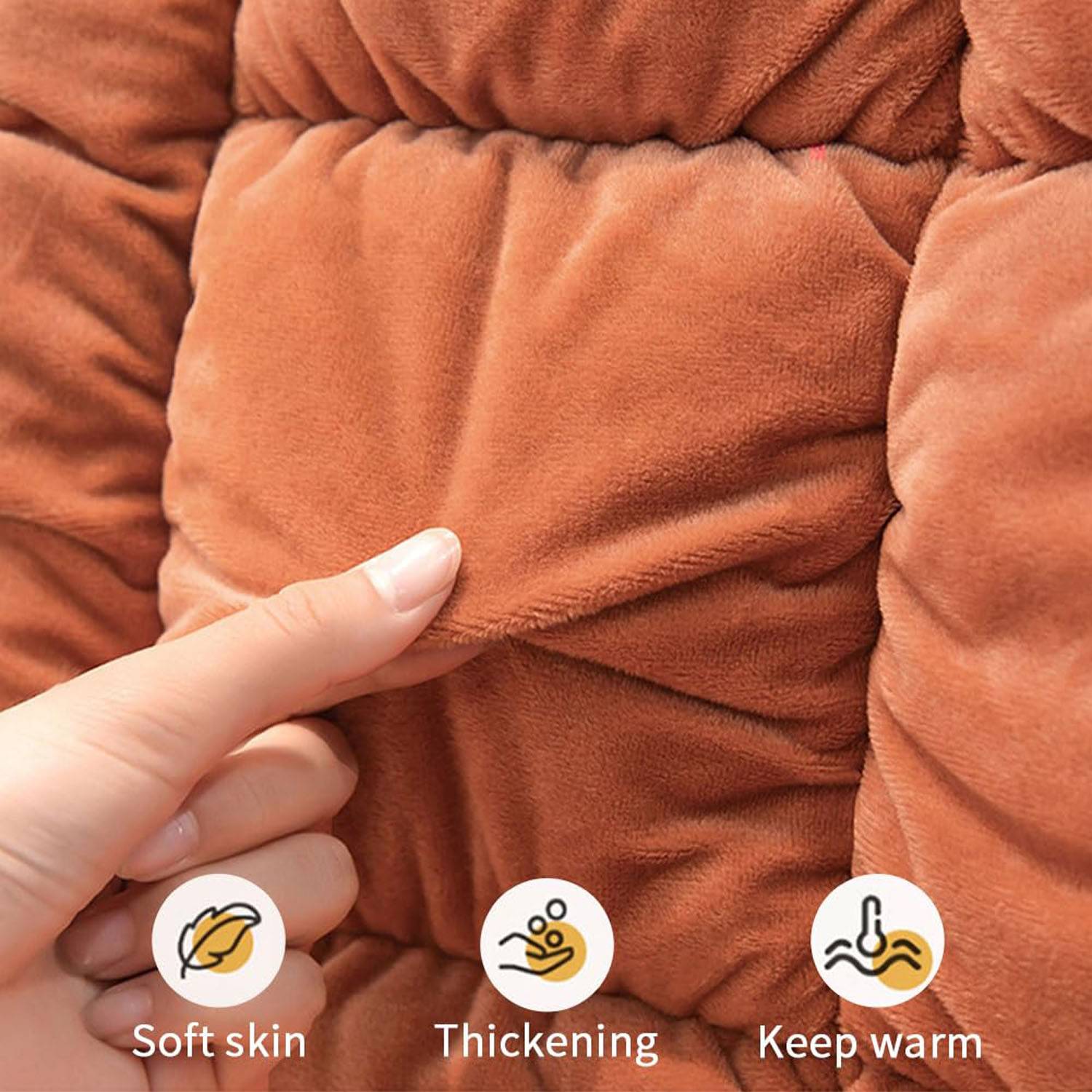 Non-Slip Soft Warm Velvet Cushioned Chair Seat Pad 1
