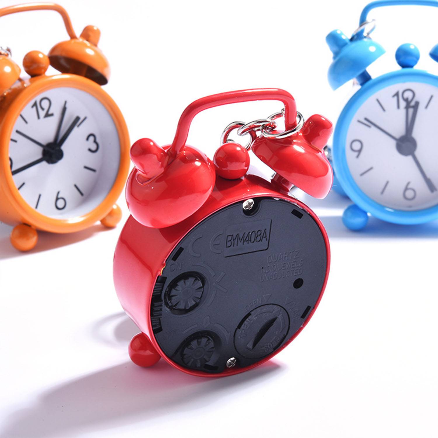 Mini alarm clock cartoon keychain 1