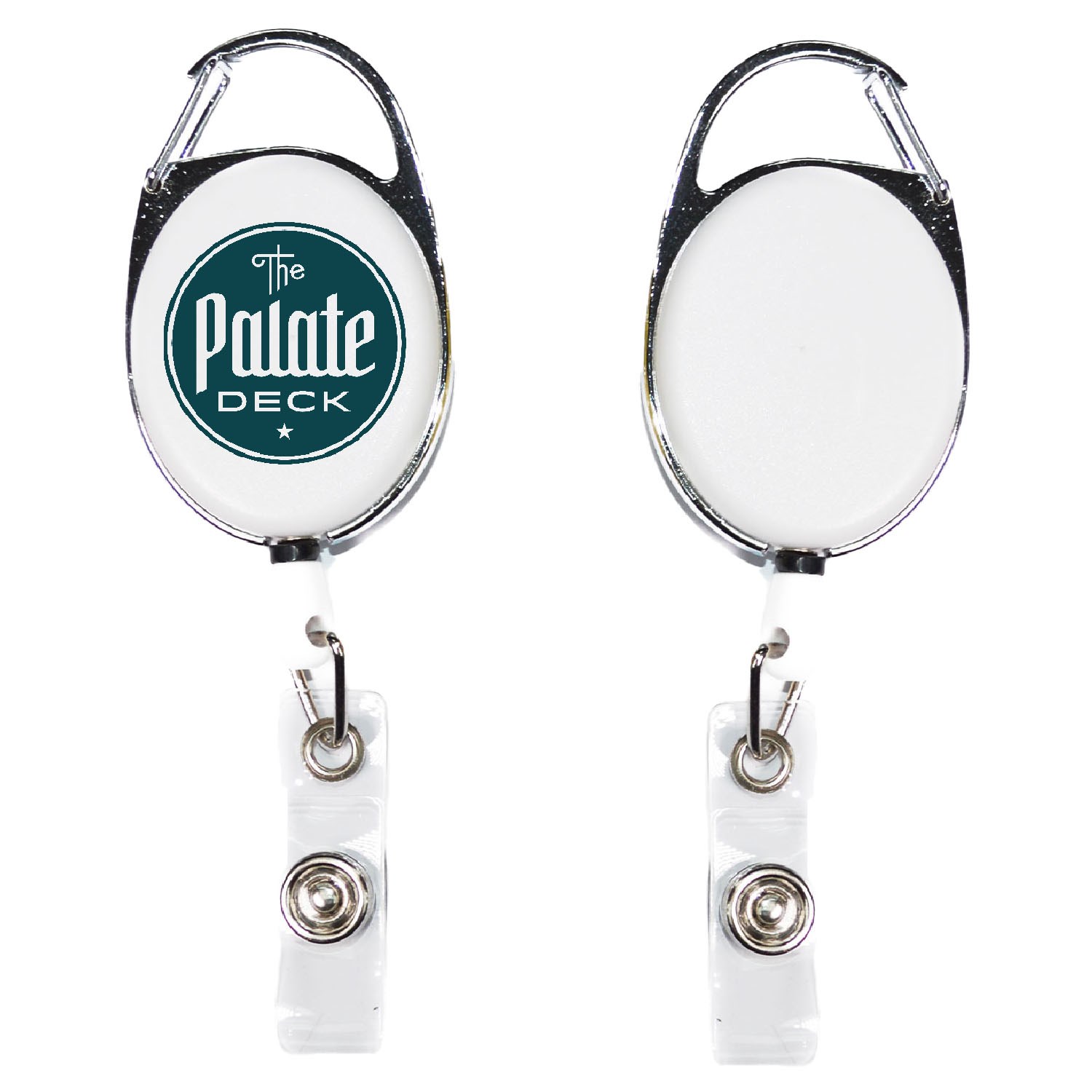 Both Side Plain Oval Carabiner Retractable Badge Reel 4