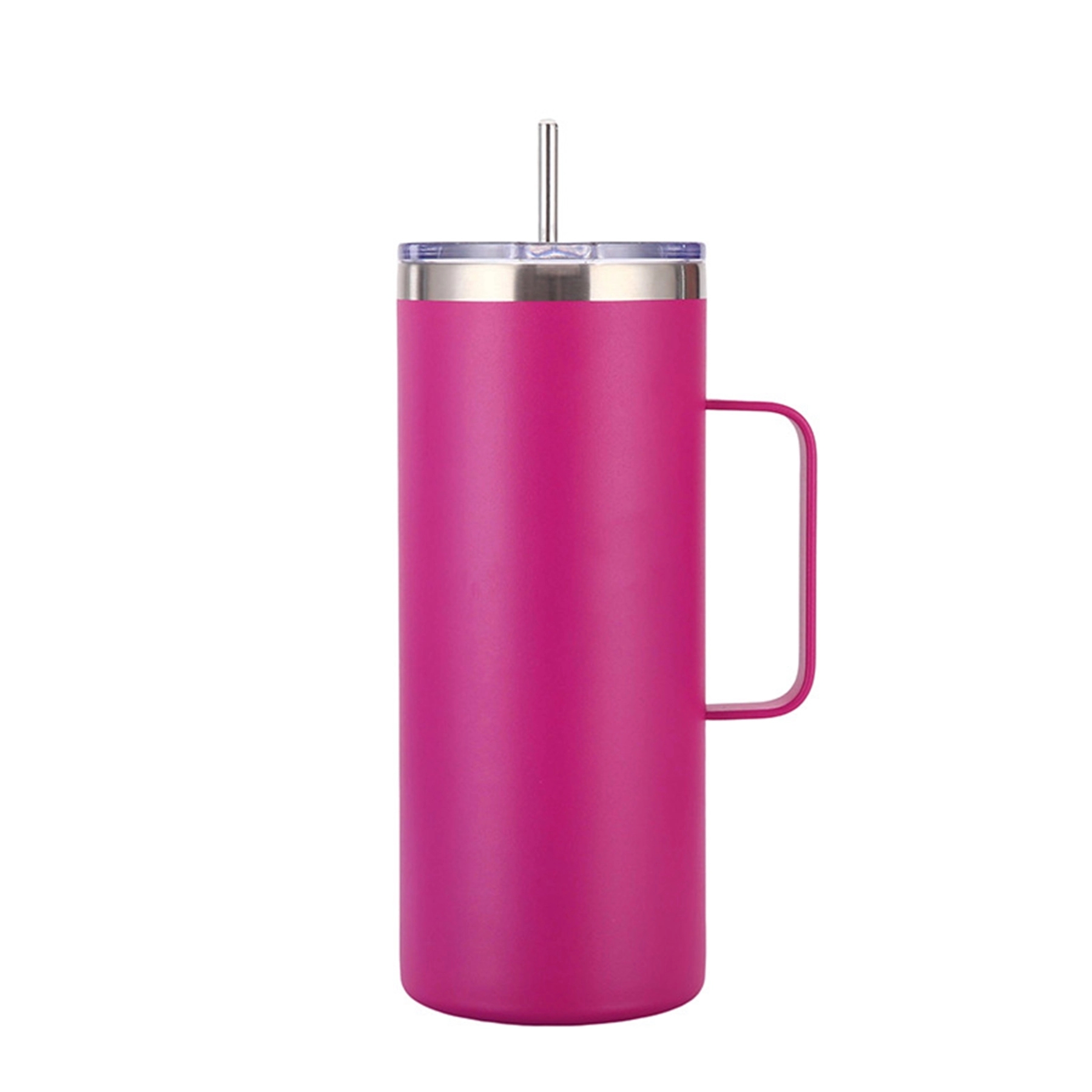 20 Oz. Double Wall Vacuum Mug with Handle & Straw 2