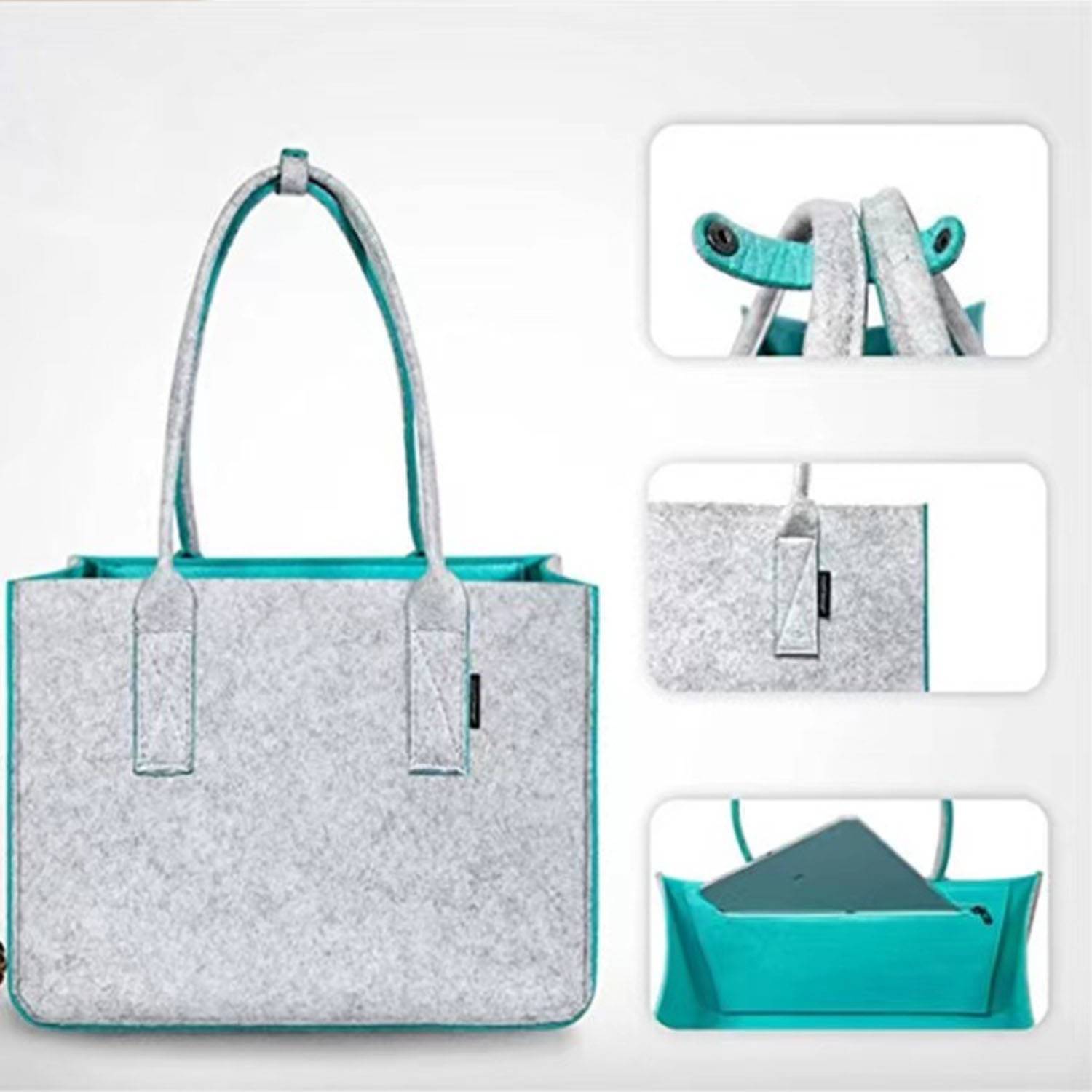 Foldable Felt Shopping Tote Bag, custom tote bag with logo imprint 9