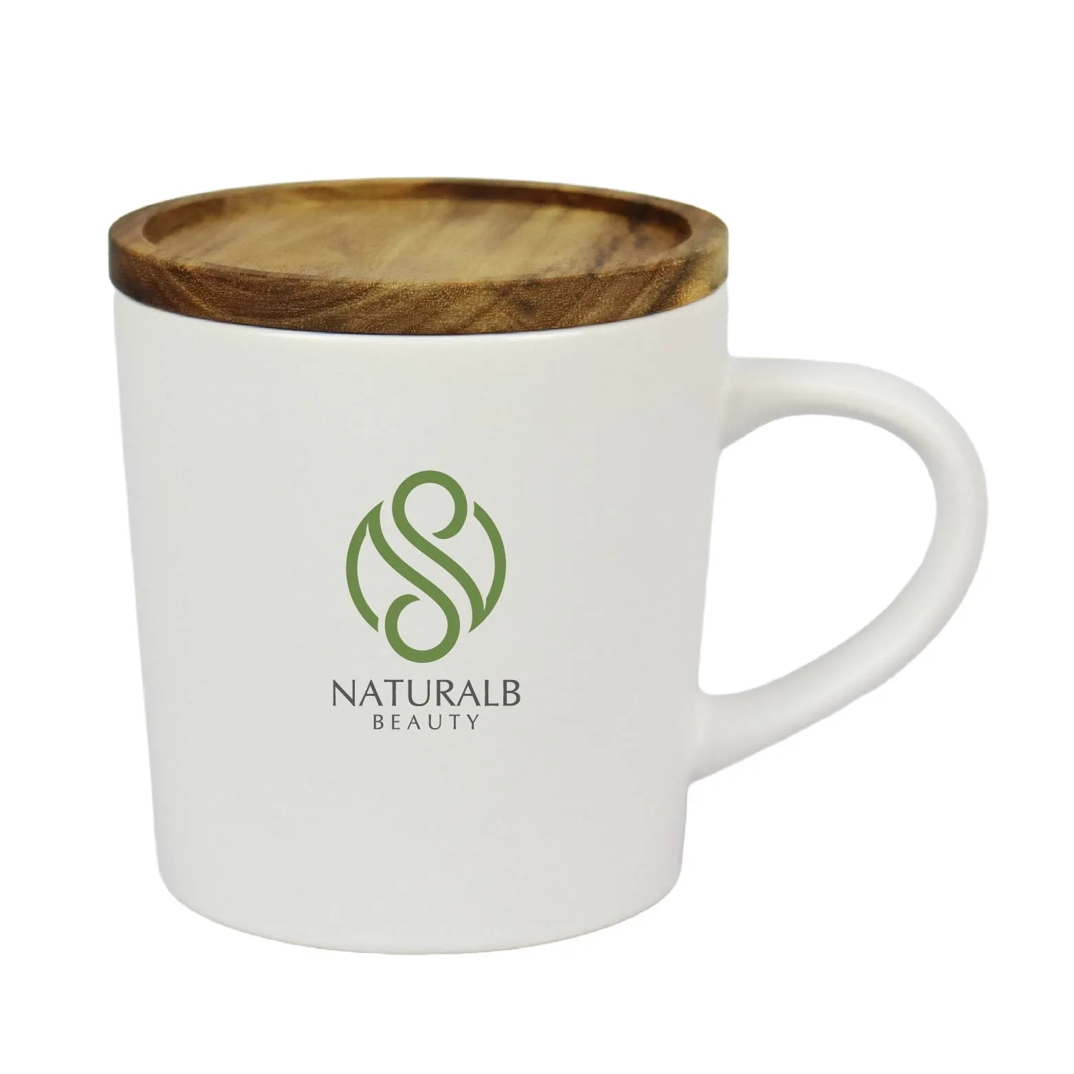 EcoChic Ceramic Mug with Wooden Lid 5