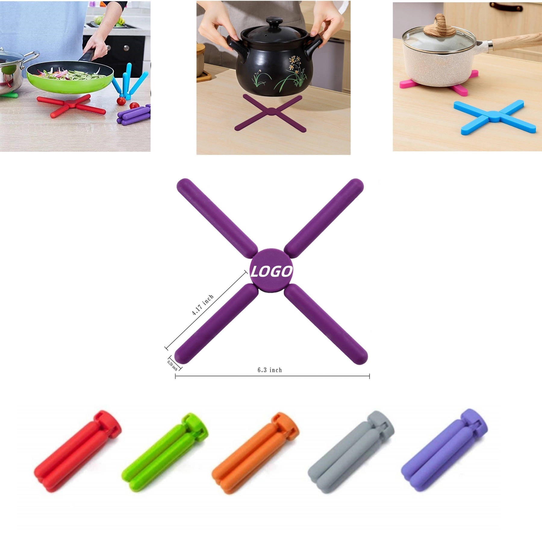 Multi Silicone Foldable Pot Mat 2