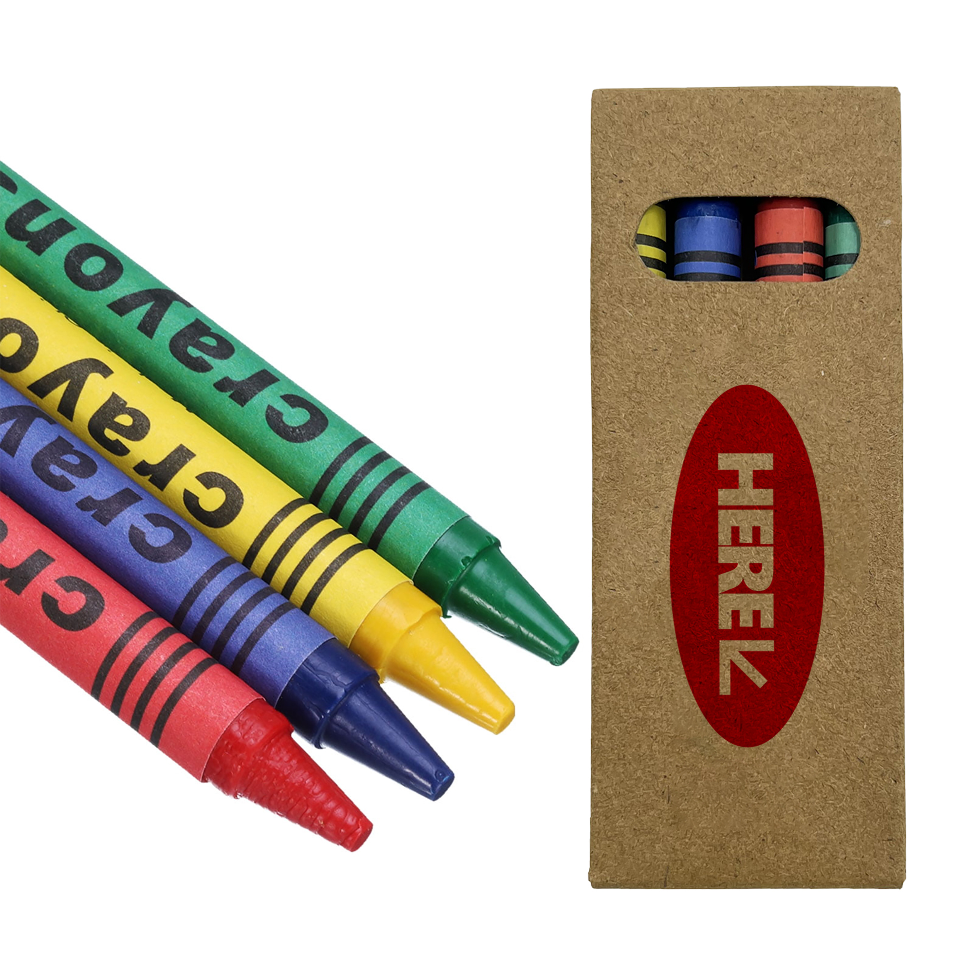 4-Color Non-Toxic Crayon Set for Safe and Fun Drawing 4