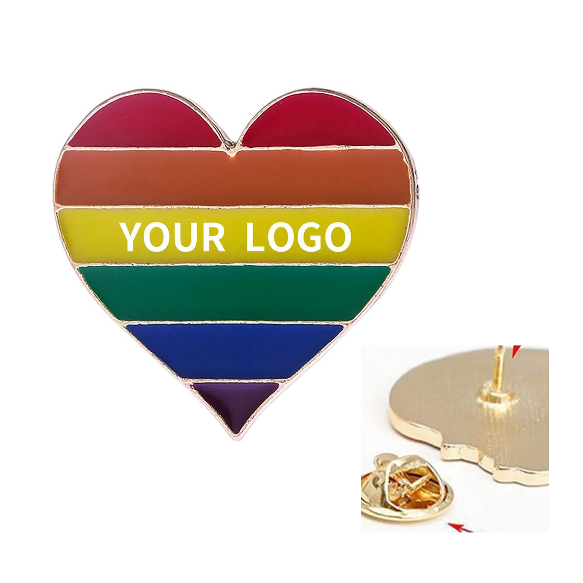 Durable Pride Support Pin with Rainbow Pattern 2