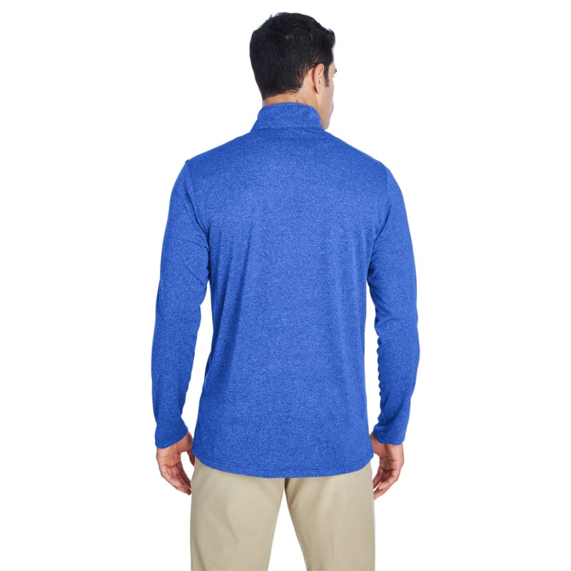 UltraClub Men's Cool & Dry Heathered Performance Quarter-Zip 9