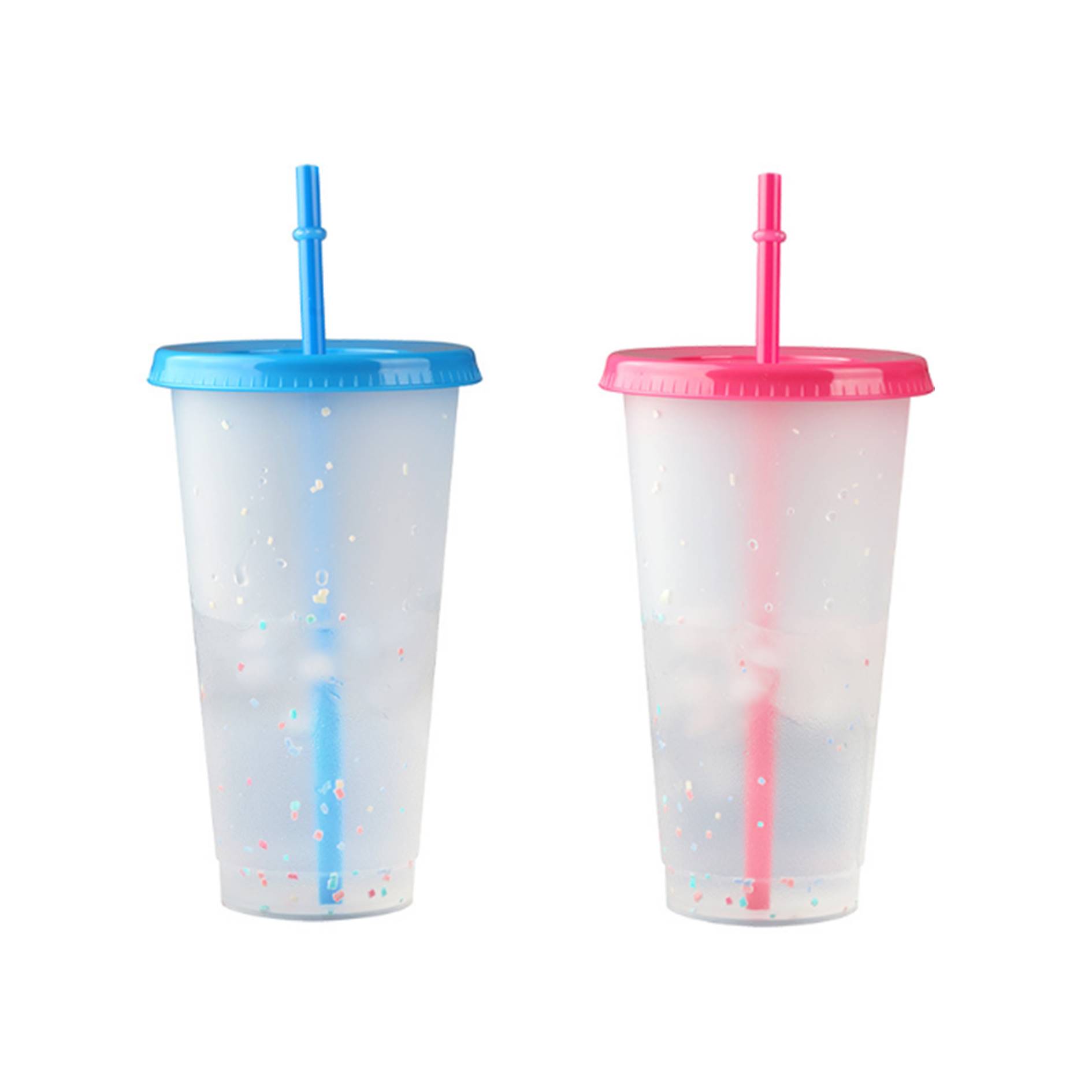 24 Oz. Color Changing Plastic Straw Tumbler 2