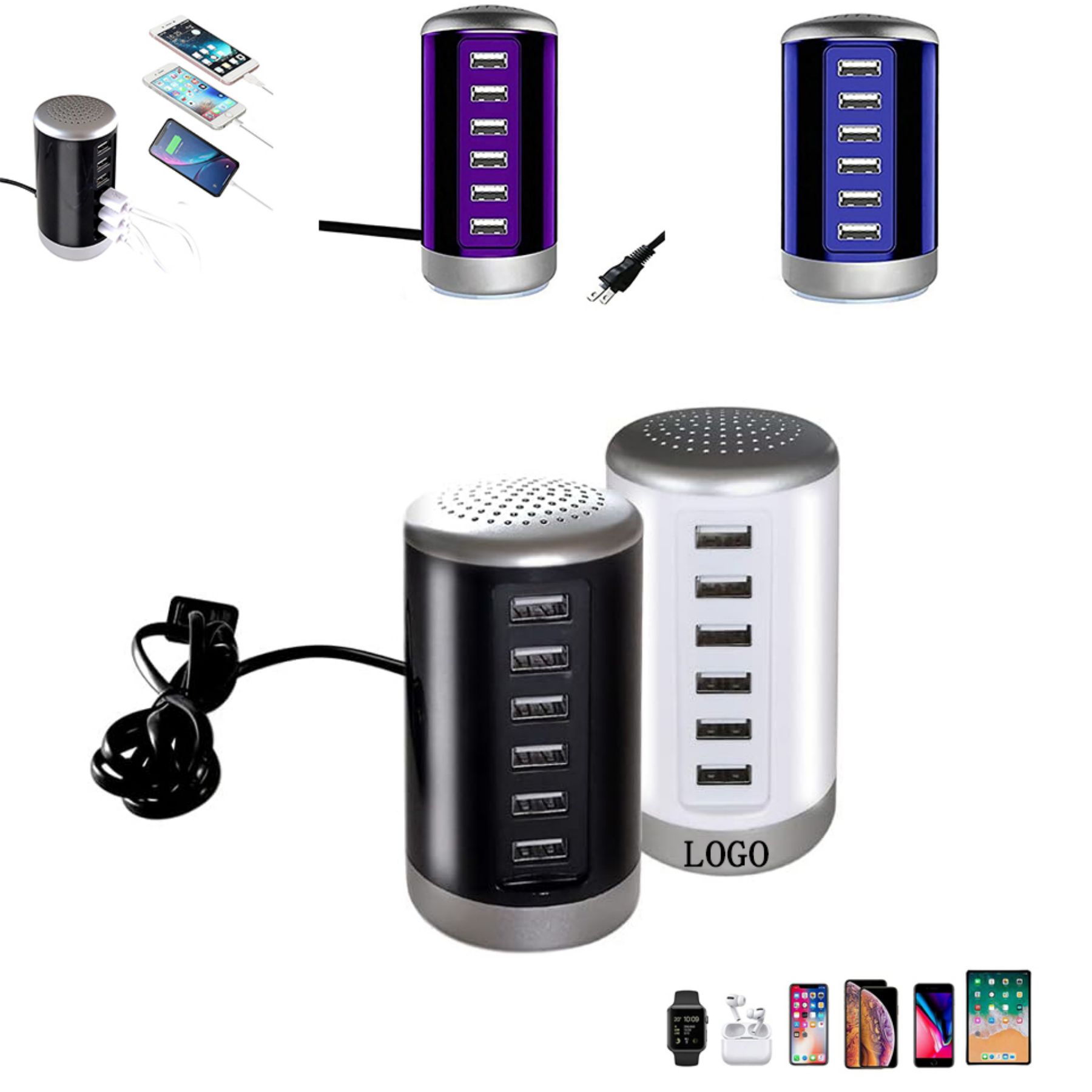 30W 6-Port USB Charging Station 1