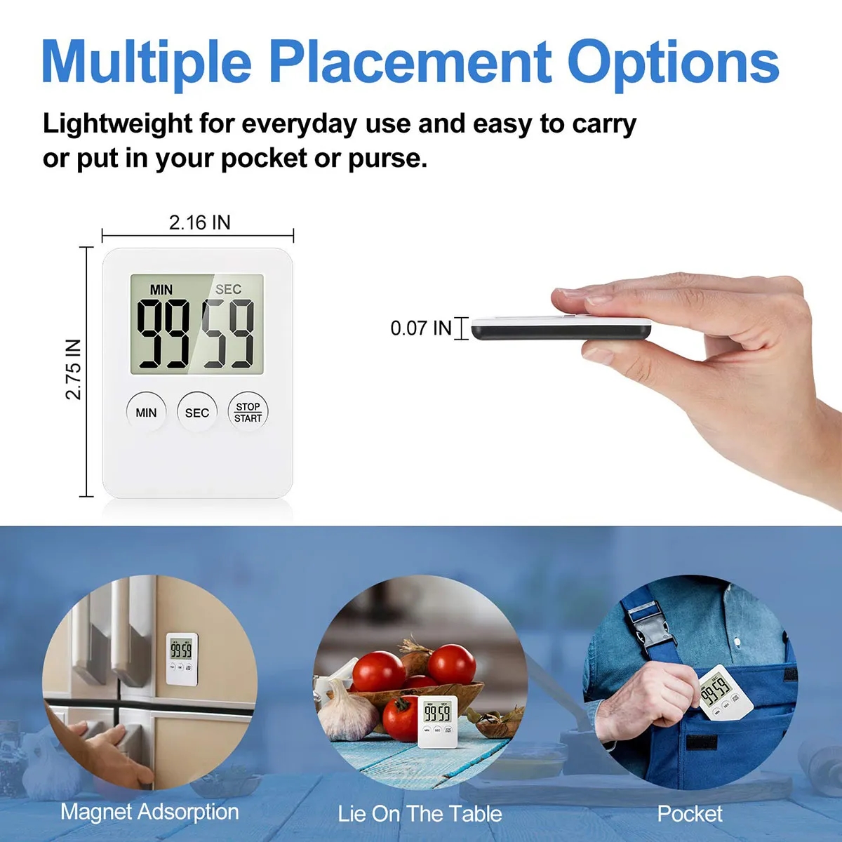 Magnetic Digital Kitchen Timer with Alarm Remind Function 5