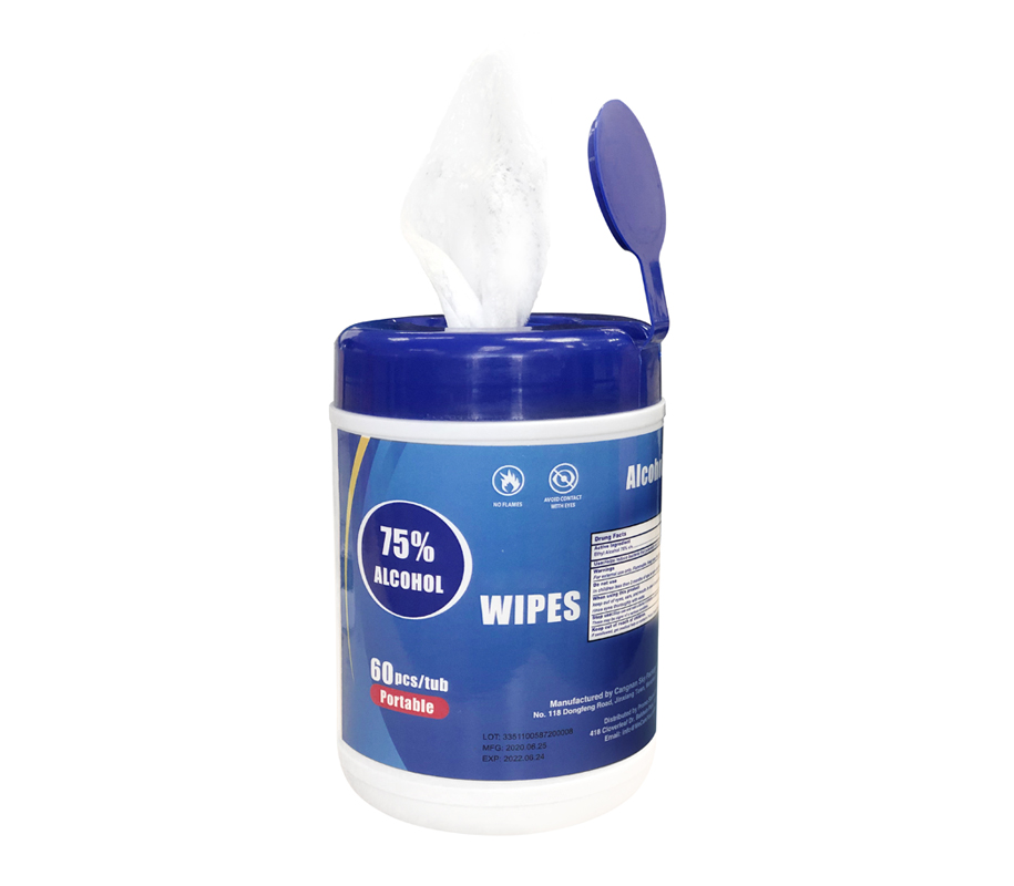 Alcohol Wipes in Canister, 60's - Printed 2