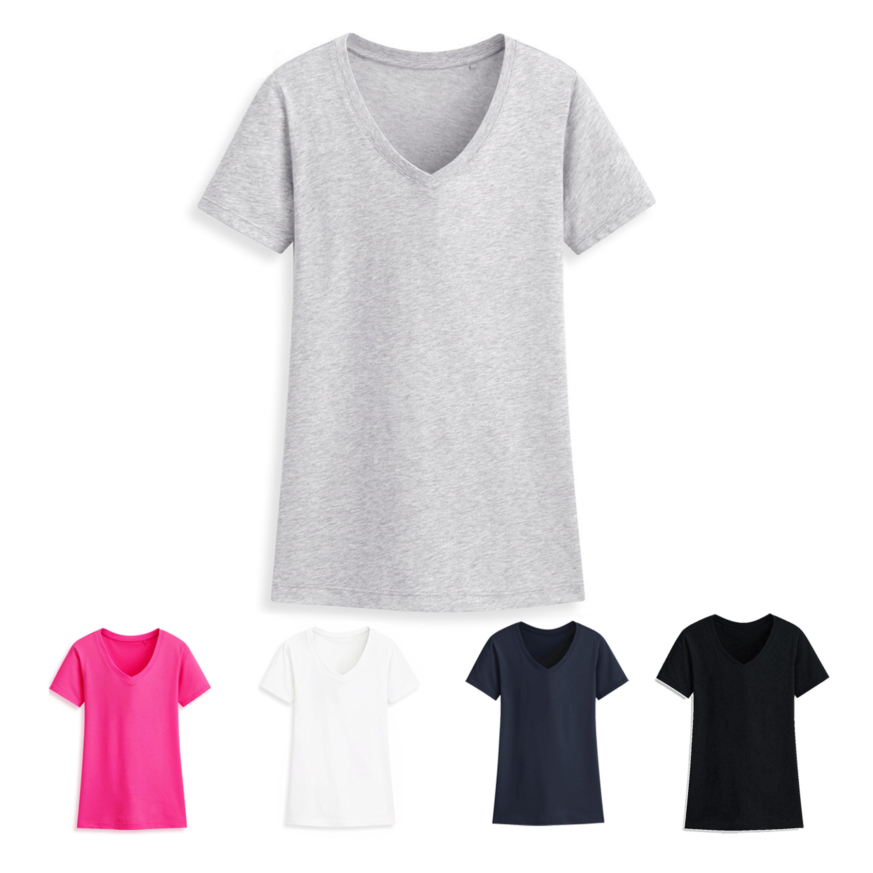 100% Cotton Women's Softstyle V-Neck T-Shirt 1