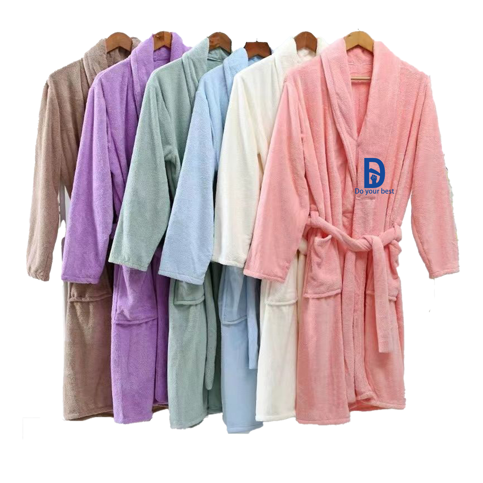 Coral Velvet Warm Unisex Robe 2
