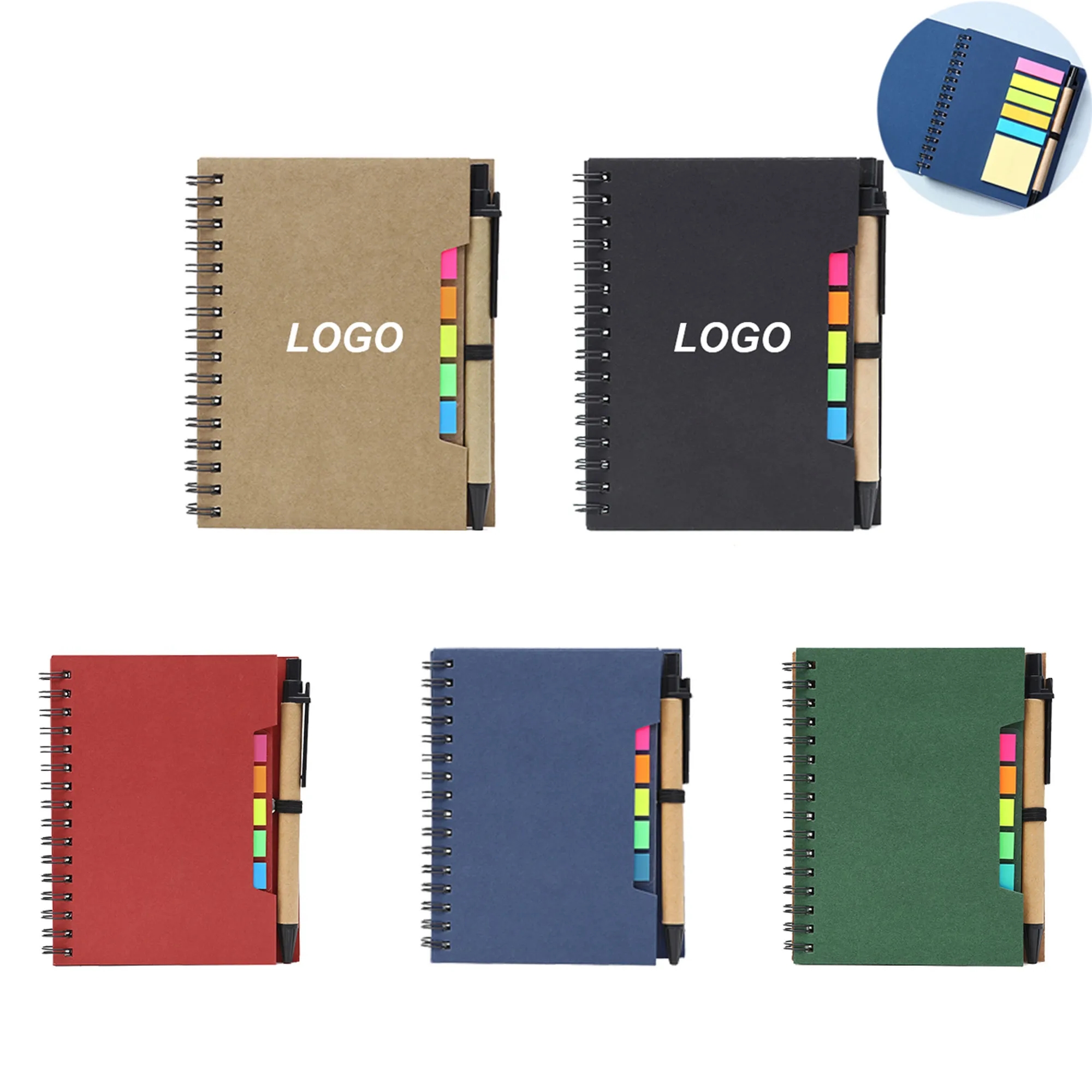 Kraft Cover Journal Spiral Ruled Notebook With Pen 2