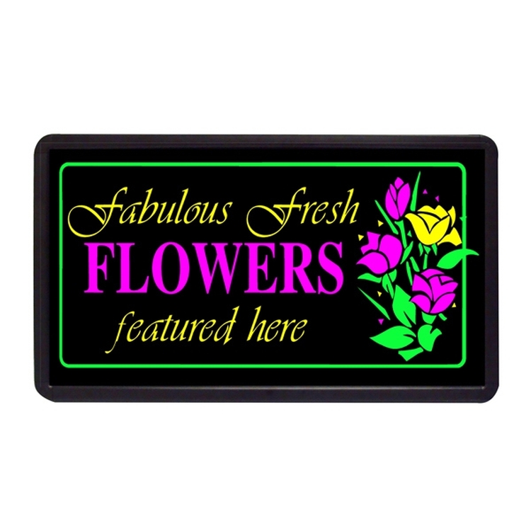 Fabulous Fresh Flowers 13" x 24" Simulated Neon Sign