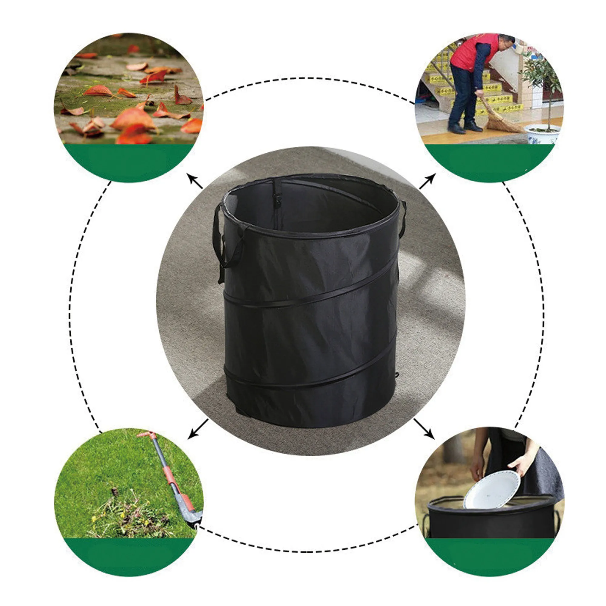 Outdoor Trace-Free Camping Trash Bin Compressible Foldable 3