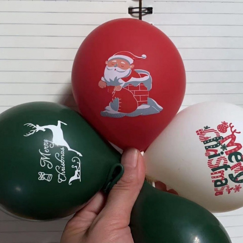 10 Inch 12 Inch Christmas Decoration Balloon Set Santa Claus Snowflake Decoration Latex Balloon 3