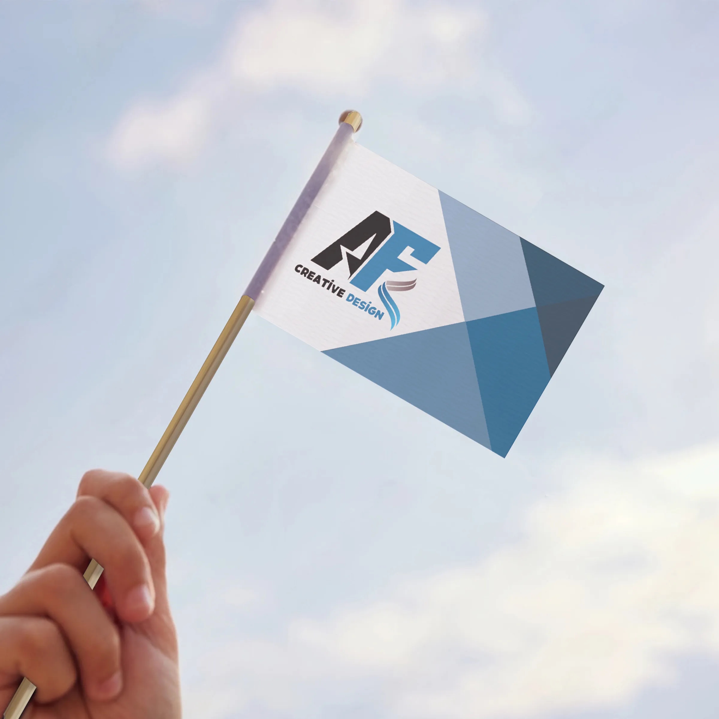 3.5" x 5.5" Custom Paper Stick Flag 4