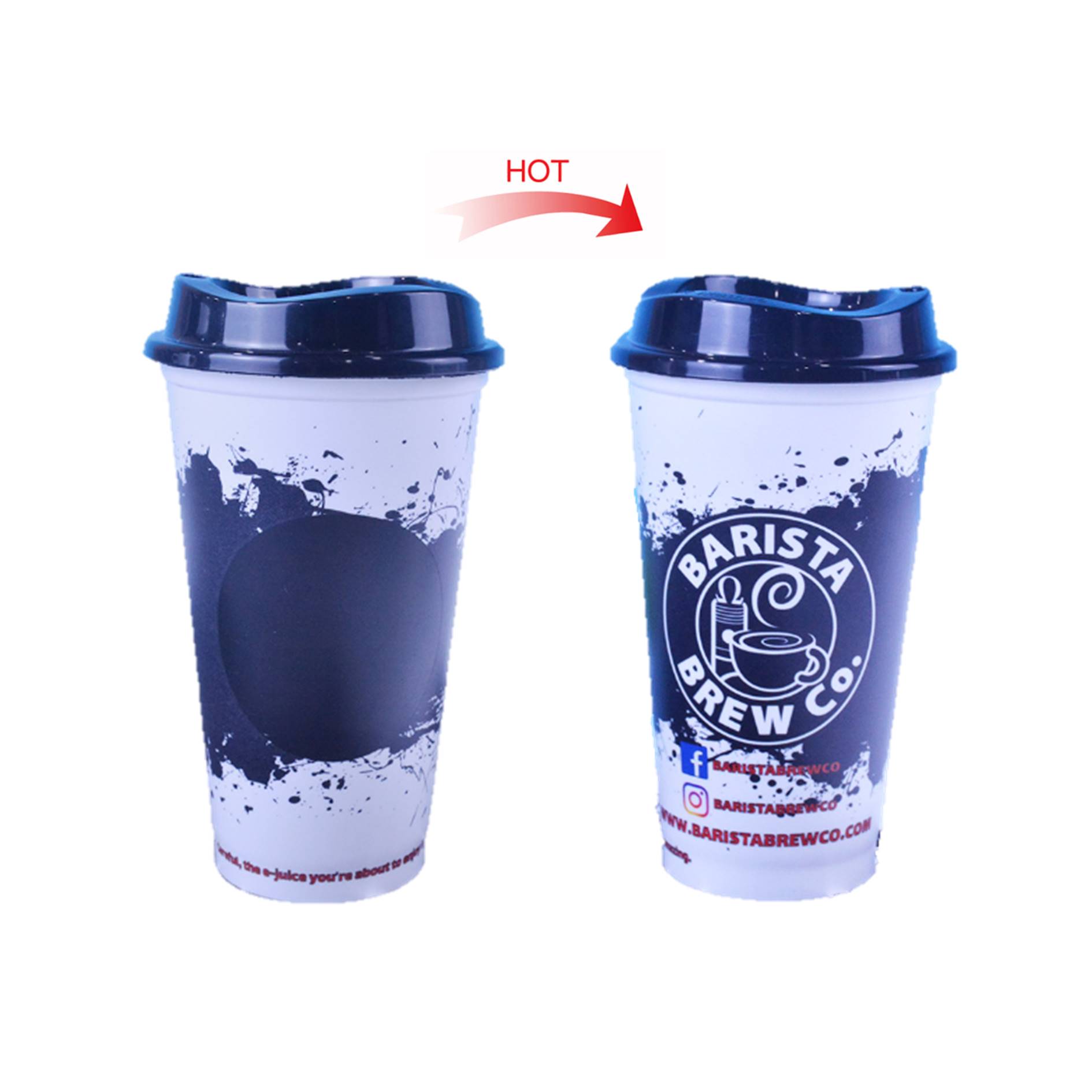 16oz. Heat Color Changing Plastic Cup With Lid 4