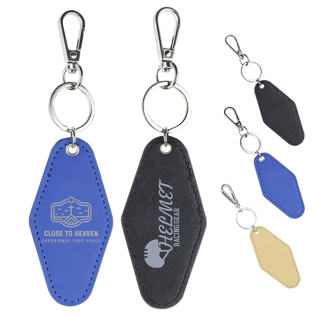 Custom Diamond-Shaped Leather Keychain 4