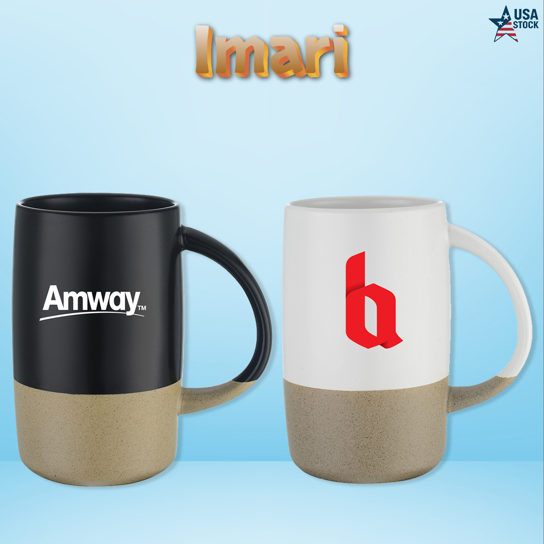 Imari 17oz Two-Tone Ceramic Mug with Smooth Finish and Sandstone Base 8