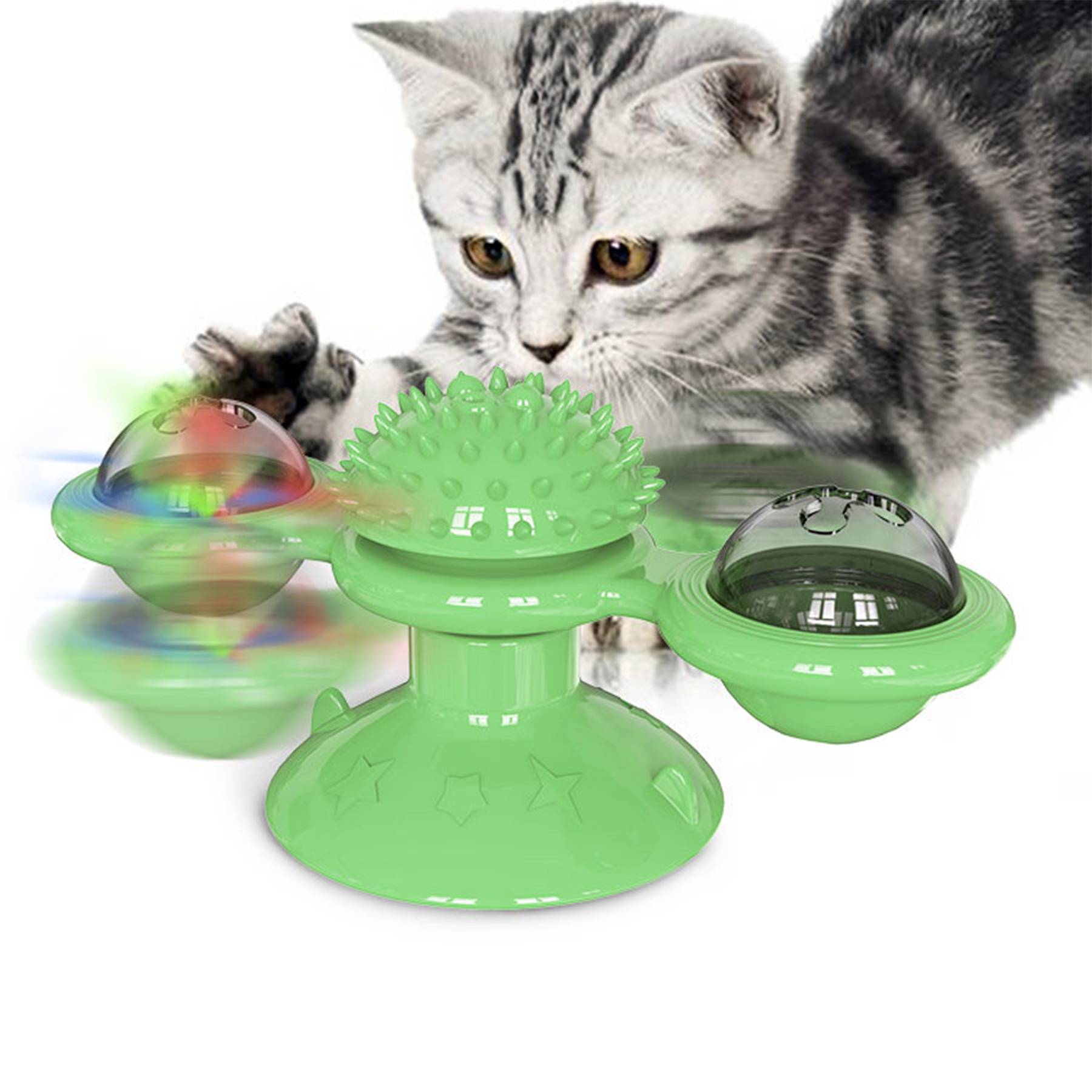 Windmill Cat Toy with Catnip, Interactive pets Spinning 5