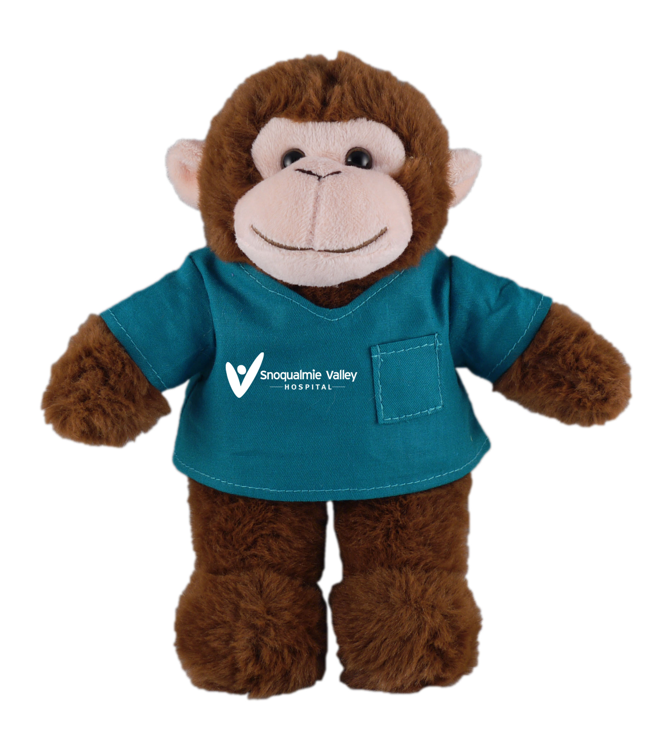 Soft Plush Stuffed Monkey in scrub shirt 3