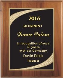 7" x 9" Cherry Finish Plaque with Black Majestic Plate 2