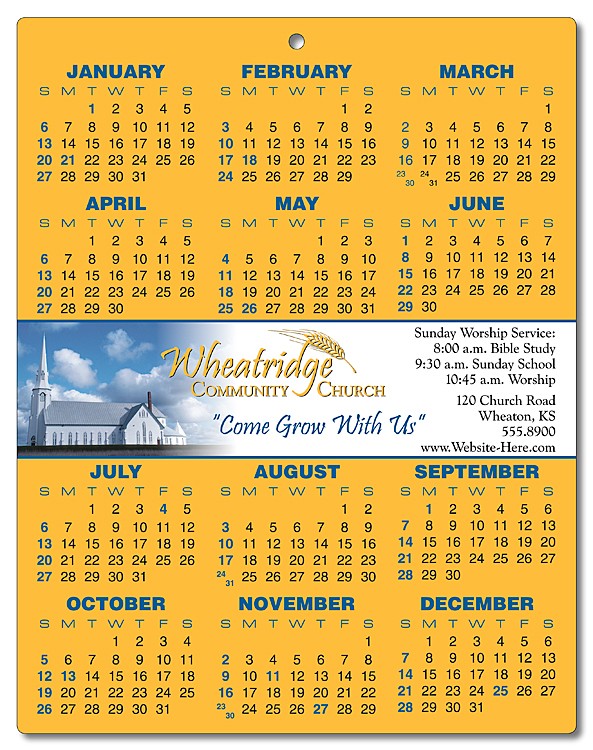 Religious Laminated Calendar Card - 8.5x11 2