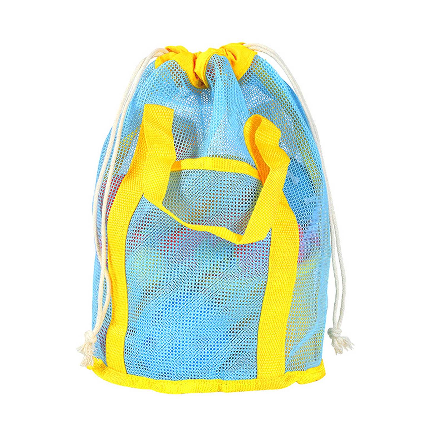 16L Polyester Mesh Beach Drawstring Bag 7